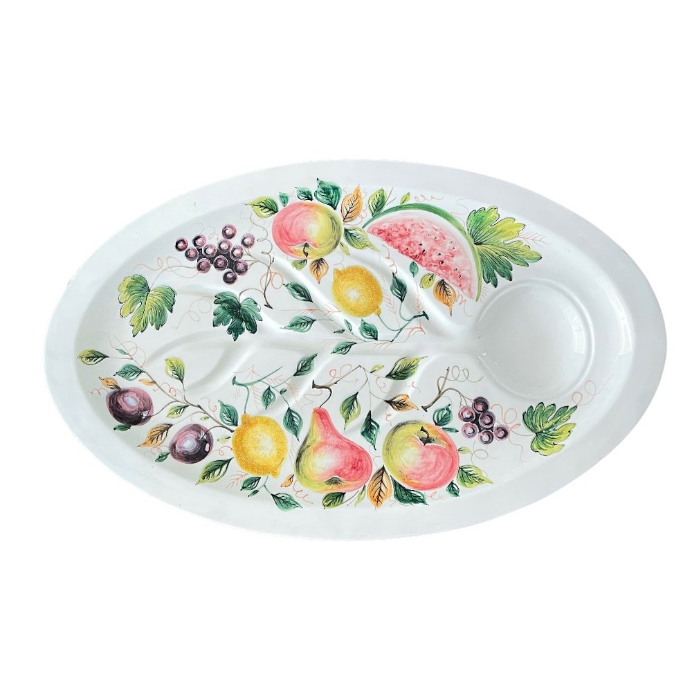 Vintage Italian Hand-Painted XL Platter - Picture 2 of 11